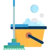 Symbol für Eimer und Wischmopp