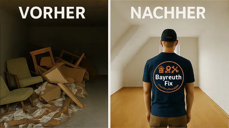 Vorher und nachher Entrümpelung des Hauses